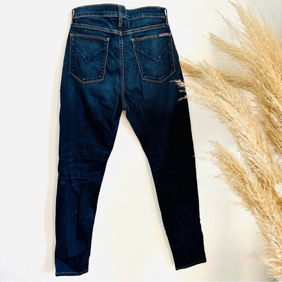 HUDSON Krista High Rise Medium Distressed Blue Wash Super Skinny Denim Jeans 30 - Picture 7 of 10